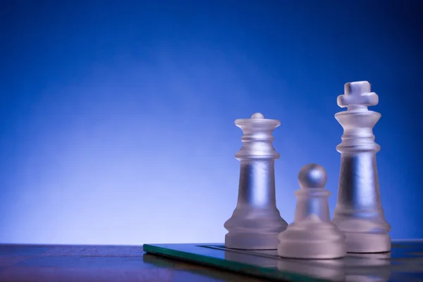 Chess face to face, first step. Copy space for text — Stock Photo, Image