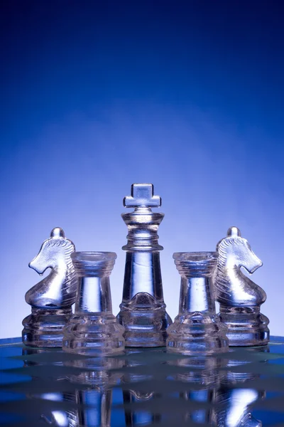 Chess face to face, first step. Copy space for text — Stock Photo, Image