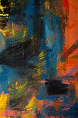 Soyut tuval boyalı. Yağlı boya bir palet üzerinde. Renkli arka plan.