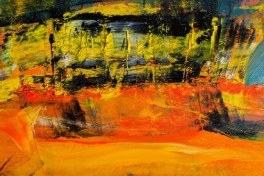 Soyut tuval boyalı. Yağlı boya bir palet üzerinde. Renkli arka plan.