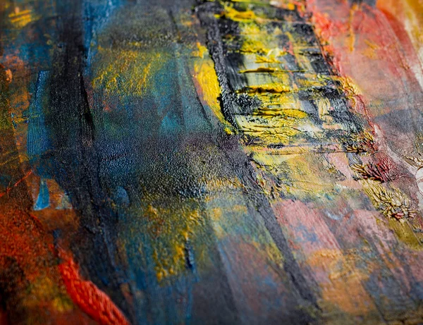 Abstraktní malovaná plátna. Olejové barvy na paletě. Barevné pozadí. — Stock fotografie