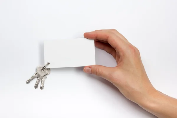 Real Estate Concept. Paper blank business card — Zdjęcie stockowe