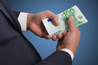 işadamı cüzdan para sayar