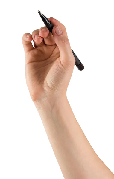 Handsignatur mit Stift isoliert auf weißem Hintergrund — Stockfoto