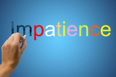 Kelime sabırsızlık silgi kullanarak sabır için değişen