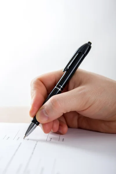Businessmans hand signing papers. Lawyer, realtor, businessman Stock Image