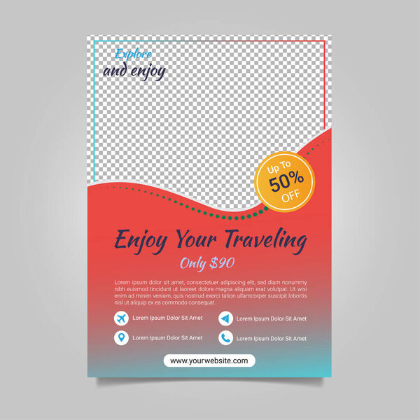 Modern travel flyer template