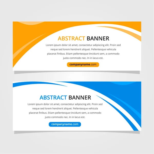 Plantillas Banners Onda Azul Naranja Abstracta — Archivo Imágenes Vectoriales