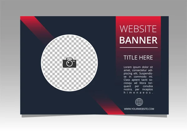 Modelo Banner Web Horizontal Com Foto Formas Modernas — Vetor de Stock