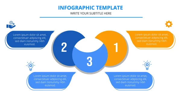 Modèle Infographique Affaires Trois Étapes Avec Des Icônes Affaires — Image vectorielle