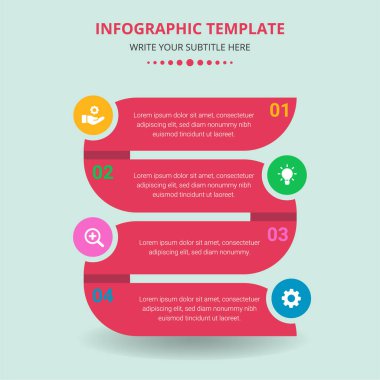Renkli kurdele bilgi şablonu