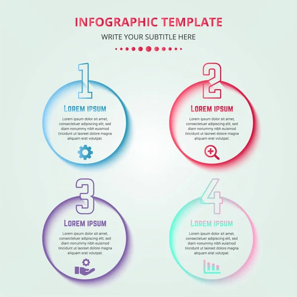 Étapes Infographiques Colorées Avec Des Chiffres — Image vectorielle