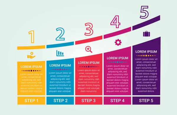 Process Chart Infographic Five Options — Stock Vector