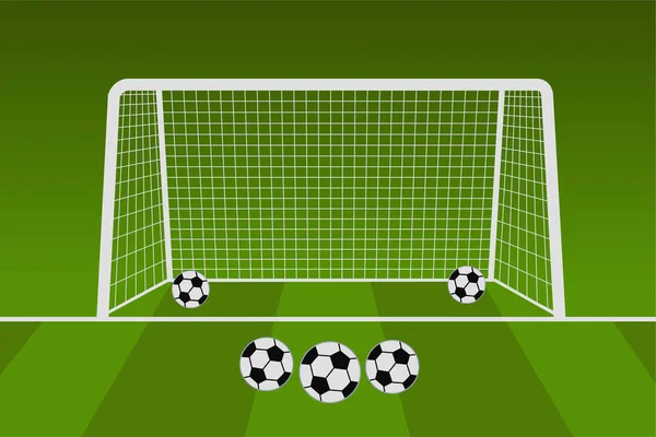 Red Fútbol Con Pelotas Fútbol — Vector de stock