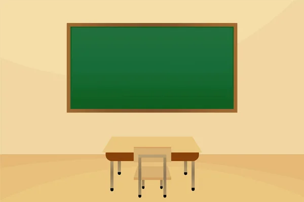 Tableau Vert Scolaire Avec Table École — Image vectorielle