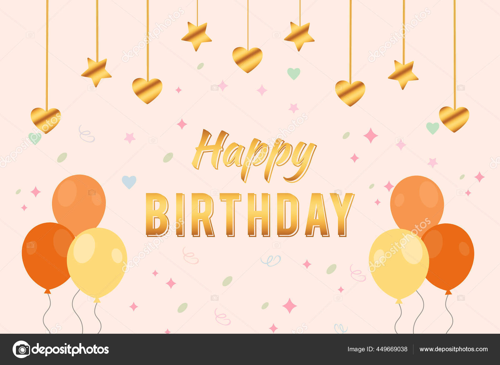 Elegant Happy Birthday Background Balloons Stock Illustration by ...