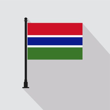 Flat Gambia Rectangle Flag Pole in Official Colors