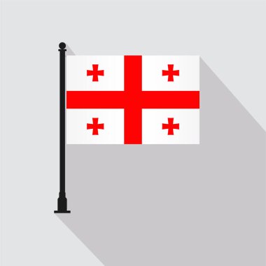 Flat Georgia Rectangle Flag Pole in Official Colors