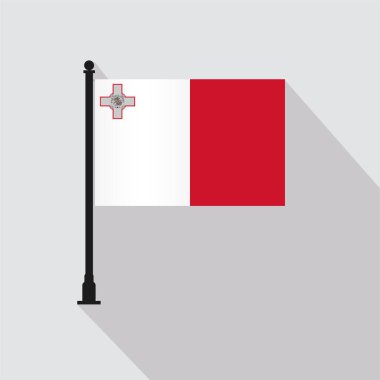 Flat Malta Rectangle Flag Pole in Official Colors