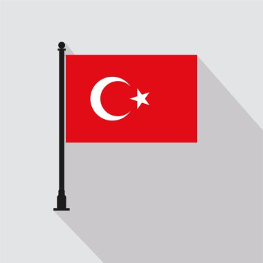 Flat Turkey Rectangle Flag Pole in Official Colors