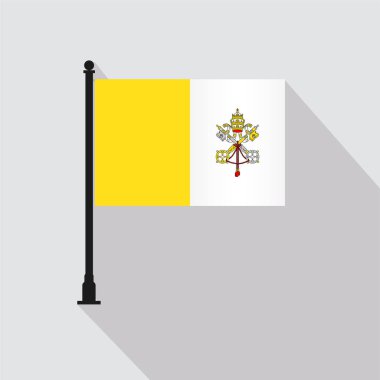 Flat Vatican Rectangle Flag Pole in Official Colors