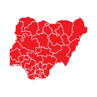 Şehirli Soyut Kızıl Nijerya Haritası