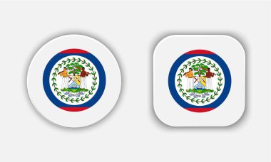 Belize Yuvarlak Ulusal Bayrak Simgesi Simgesi