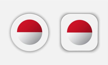 Monako Yuvarlak Ulusal Bayrak Simgesi Simgesi