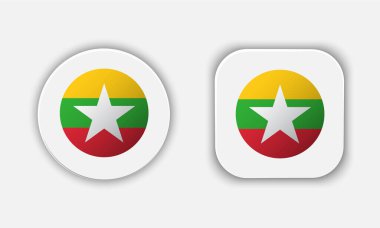 Myanmar Ulusal Bayrak Düğmesi Simgesini Yuvarladı