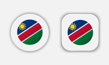 Namibya Yuvarlanmış Ulusal Bayrak Simgesi Simgesi
