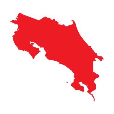 Soyut Kırmızı Kosta Rika Basit Harita