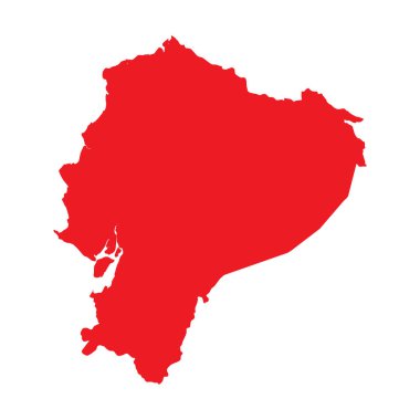 Soyut Kırmızı Ekvador Basit Haritası