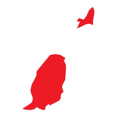 Soyut Kırmızı Grenada Basit Haritası