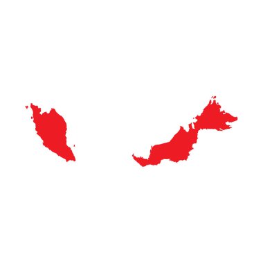 Soyut Kırmızı Malezya Basit Haritası