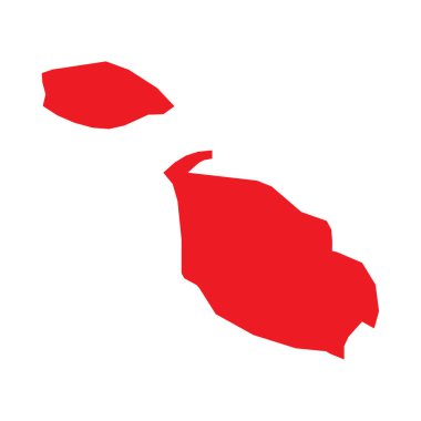 Soyut Kırmızı Malta Basit Haritası