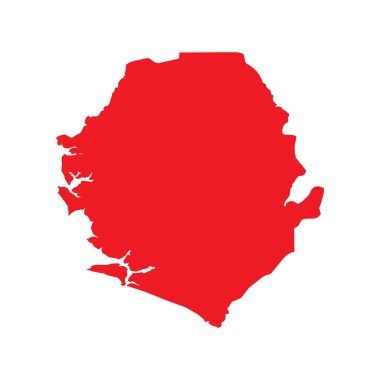 Soyut Kırmızı Sierra Leone Basit Haritası