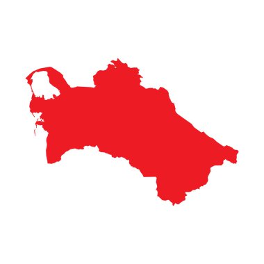 Soyut Kırmızı Türkmenistan Basit Harita