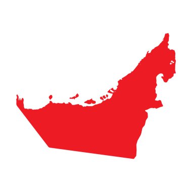 Soyut Kızıl Birleşik Arap Emirlikleri Basit Harita