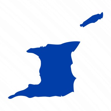 Soyut Mavi Trinidad ve Tobago Basit Haritası