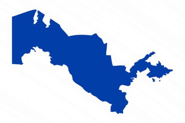 Soyut Mavi Özbekistan Basit Haritası