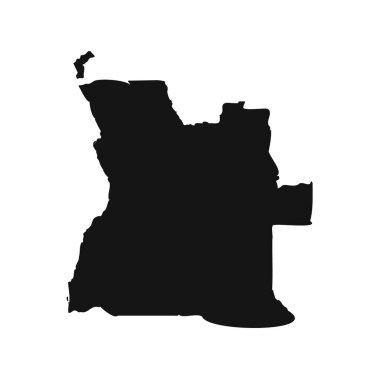 Siyah ve Beyaz Angola Basit Harita