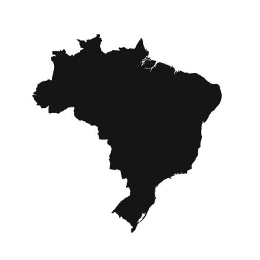 Siyah ve Beyaz Brezilya Basit Harita