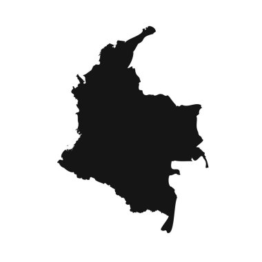 Siyah ve Beyaz Kolombiya Basit Harita