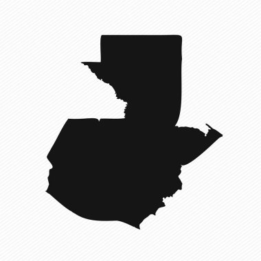 Siyah ve Beyaz Guatemala Basit Harita