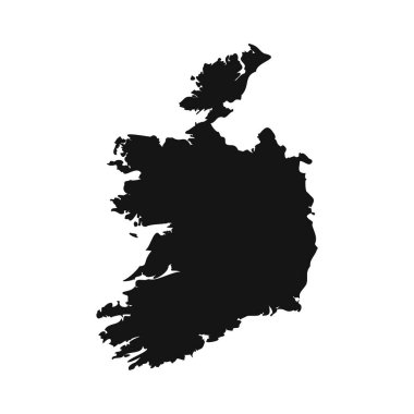 Siyah ve Beyaz İrlanda Basit Harita