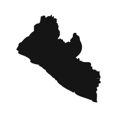 Siyah ve Beyaz Liberya Basit Harita