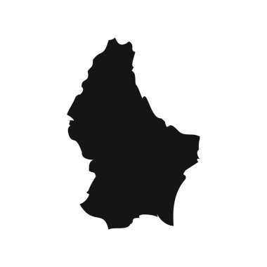 Siyah ve Beyaz Lüksemburg Basit Harita