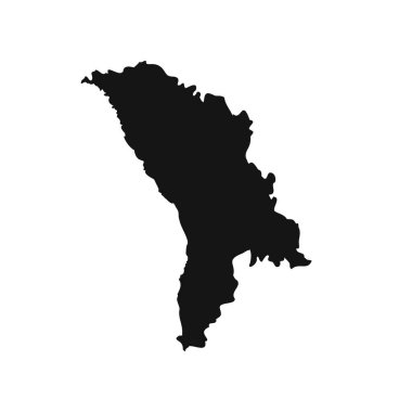 Siyah ve Beyaz Moldova Basit Harita
