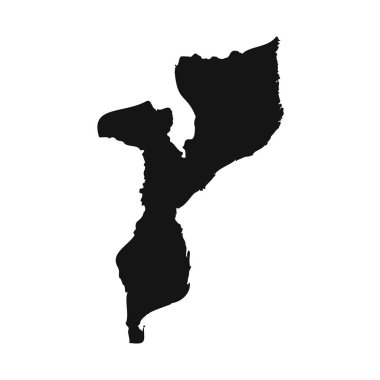 Siyah ve Beyaz Mozambik Basit Harita