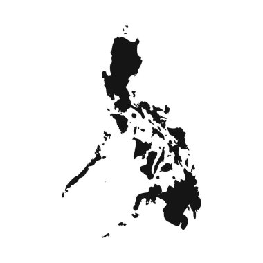 Siyah ve Beyaz Filipinler Basit Harita